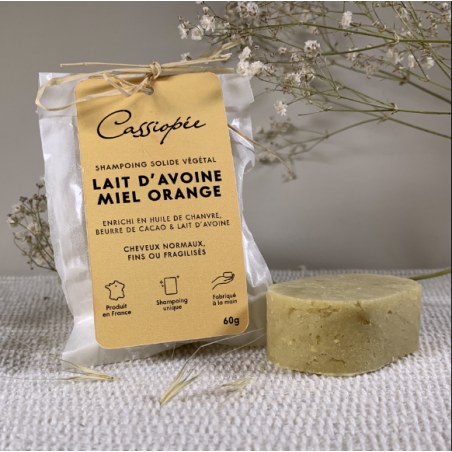 Shampoing solide au lait d'avoine naturel miel & orange