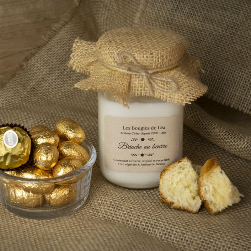 Bougie non toxique parfumée "Brioche au Beurre" (200 ou 500gr)