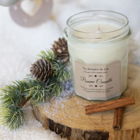 Bougie non toxique parfumée "Pomme Cannelle" (200 ou 500gr)