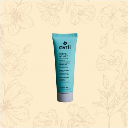 Crème de nuit certifié bio - Peaux sèches et sensibles
