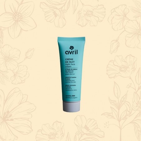 Crème de nuit certifié bio - Peaux normales à mixtes
