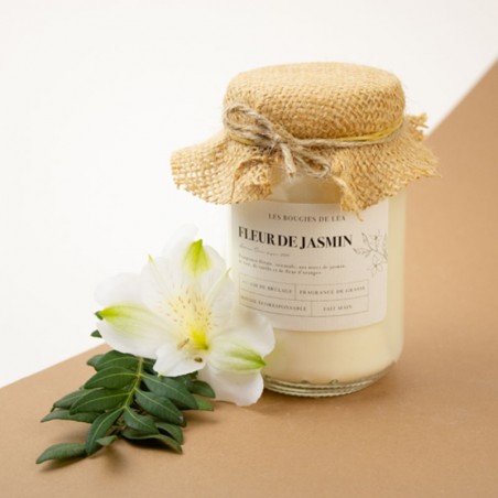 Bougie non toxique parfumée "Fleur de Jasmin" (200 ou 500gr)