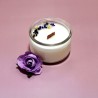 Bougie non toxique parfumée "Violette - Fleurs & Flamme Crépitante" (200gr)