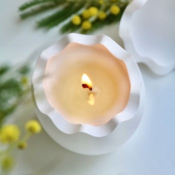 Bougie non toxique parfumée " Mimosa " - Coquille D'œuf
