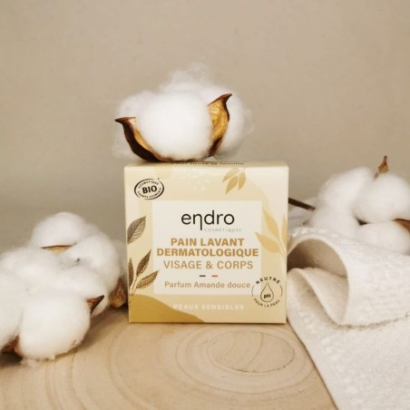Savon solide zéro déchet dermatologique - Parfum Amande Douce - Peau Sèches et Sensibles