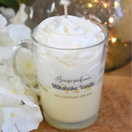 Bougie non toxique parfumée - Grande Tasse Milkshake Vanille