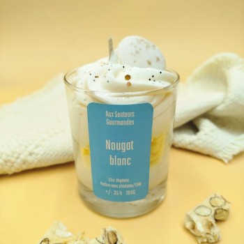 Bougie non toxique Chantilly - nougat blanc