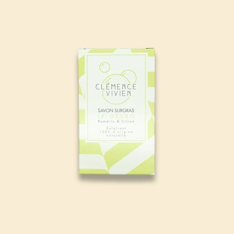 Savon solide Le Gecko - Peaux mixtes à grasses -Exfoliant et purifiant