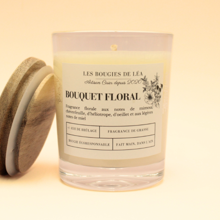 Bougie non toxique parfum bouquet floral