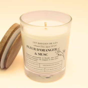 Bougie non toxique parfum fleur d'oranger & musc