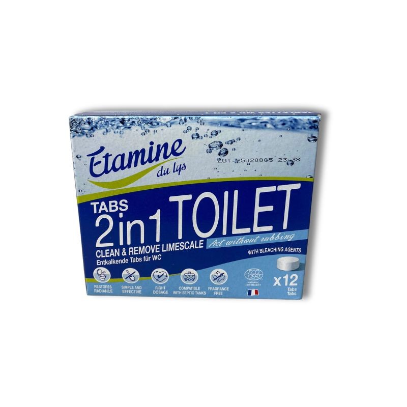 Tablettes WC 2 en 1 - Boite de 12 tablettes 100 % naturelles Tablettes WC 2 en 1 - Boite de 12 tablettes 100 % naturelles