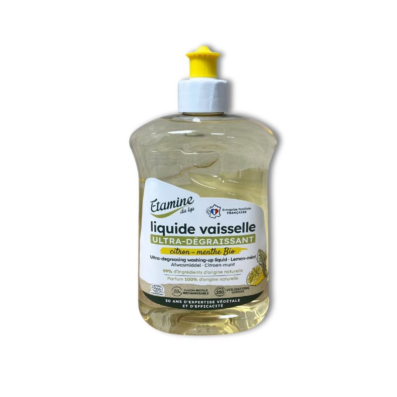 Liquide vaisselle ultra-dégraissant citron-menthe - 500 ml Liquide vaisselle ultra-dégraissant citron-menthe - 500 ml