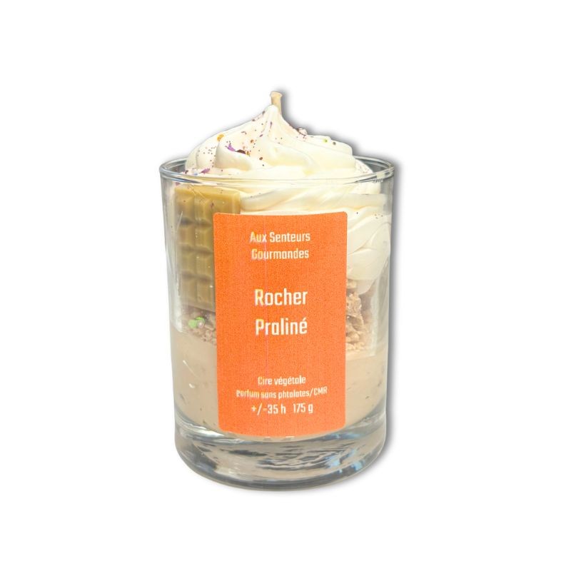 Bougie non toxique - Chantilly - rocher praliné Bougie non toxique - Chantilly - rocher praliné