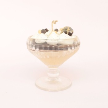 Bougie non toxique - gourmande coupe en verre - Parfum banane/chocolat