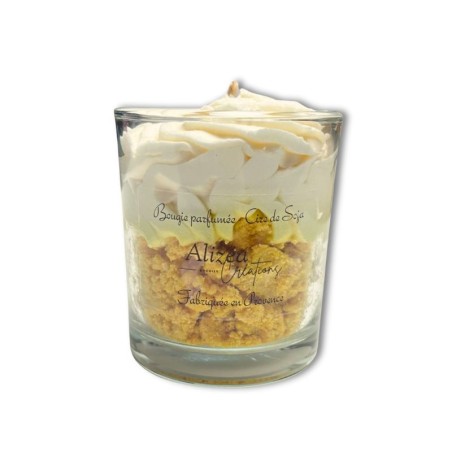 Bougie gourmande non toxique - parfum Pop Corn (Moyen Format)