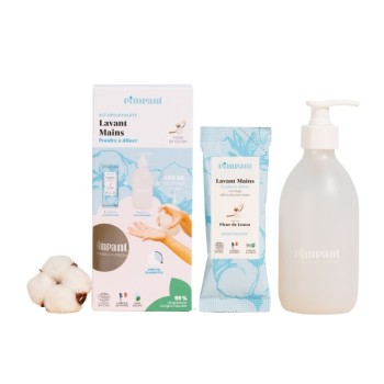 Kit gel lavant mains - Poudre à diluer - Parfum fleur de coton