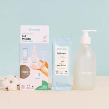 Kit gel douche - Poudre à diluer - Parfum fleur de coton