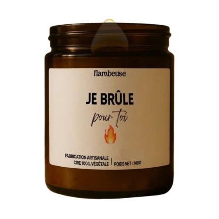 Bougie classique - Parfum linge frais "Je brûle pour toi"
