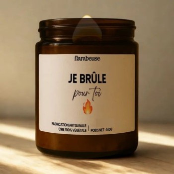 Bougie classique - Parfum linge frais "Je brûle pour toi"