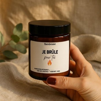 Bougie classique - Parfum linge frais "Je brûle pour toi"
