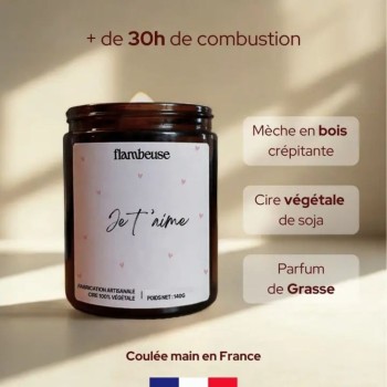 Bougie classique - Parfum fleur de cerisier "Je t'aime"