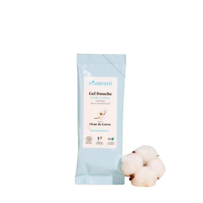 Recharge gel douche - Poudre à diluer - Parfum fleur de coton