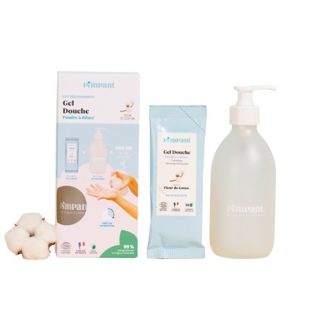 Kit gel douche - Poudre à diluer - Parfum fleur de coton