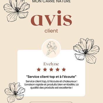 Merci Evelyne pour ton avis ! 😍 Ça fait vraiment plaisir de savoir que les produits t’on plu ! 🌟 C’est vraiment le genre de commentaire qu’on adore lire ! 💬❤️  Si toi aussi tu veux nous laisser un avis sur les achats que tu as pu faire sur la boutique n’hésite pas à nous le dire en commentaires ou en DM ! 😉  #avisclients #avispositifs #clientsatisfait #commandeclient #serviceclient #moncarrenature