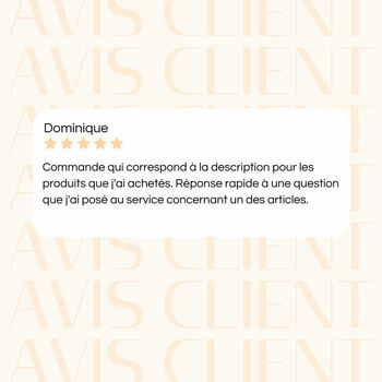 Merci à Dominique pour ce retour ! 🙌 Ça nous fait vraiment plaisir de savoir que nos clients sont ravis ! Si toi aussi tu as une histoire à partager ou un avis à donner, n’hésite pas à nous le dire en commentaire !